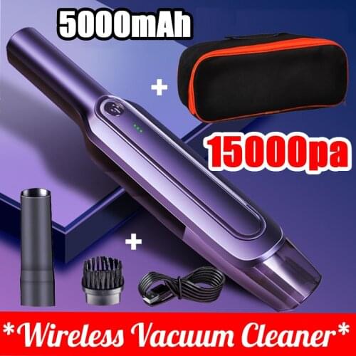 15000Pa Handheld Wireless Car Vacuum Cleaner 200W Powerful Cyclone Suction Rechargeable Wet Dry Car Home Vacuum Cleaner 5000mAh