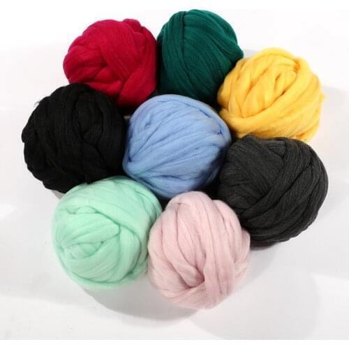 250g Super Thick Natural Wool Chunky Yarn Felt Wool Roving Yarn Spinning Hand Knitting Spin Yarn DIY Blanket Crocheting Supply