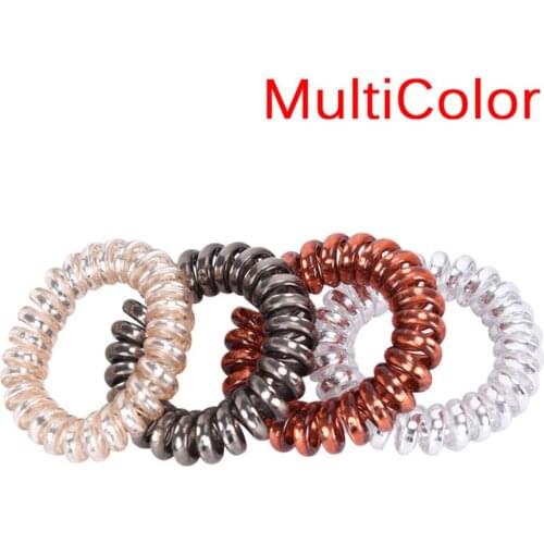 2019 Version Telephone Head Colorful Rope Hair Accessories Woman Hair Ties Girl Ponytail Gum Specular Metallic Luster Hair Ring