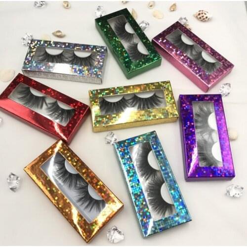 100% Real 3D Mink Eyelashes 25mm with New Lashes Packaging Handmade Eyelash with Holographic Box