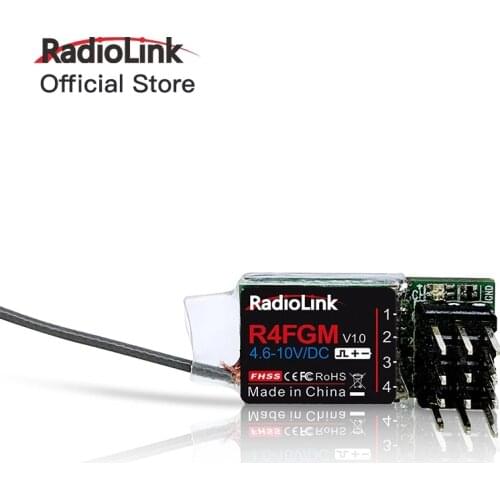 Radiolink R4FGM 4 Channels RC Gyro Mini Receiver for RC Cars and Boats Works with Controller RC4GS V2/RC6GS V2/T8FB/T8S