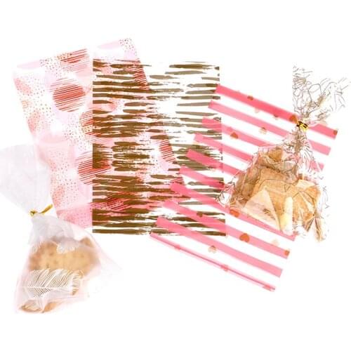 50Pcs Creative Plume Plastic Bag Cookie Candy Bags Wedding Birthday Favors Birthday Party Snack Gift Bag Packaging Gift