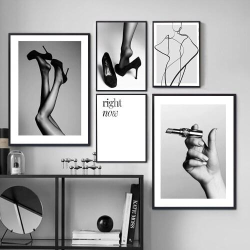 Abstract Line Fashion Poster Modern Canvas Black White Painting Wall Art Print Wall Picture For Living Room Decor No Frame