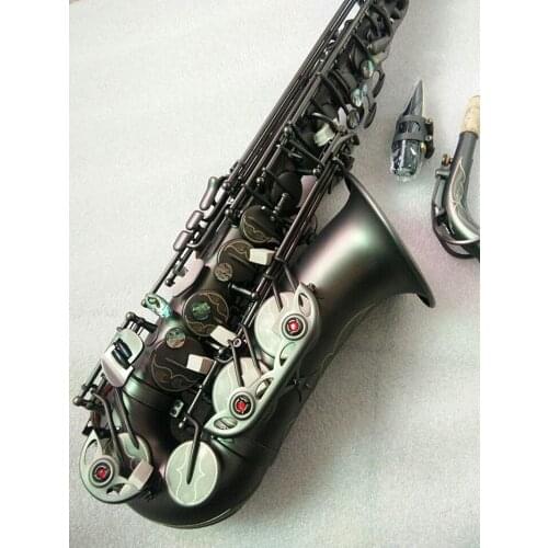 Alto saxophone High-quality Matt Black Musical instrument professional playing Sax With Case Free shipping