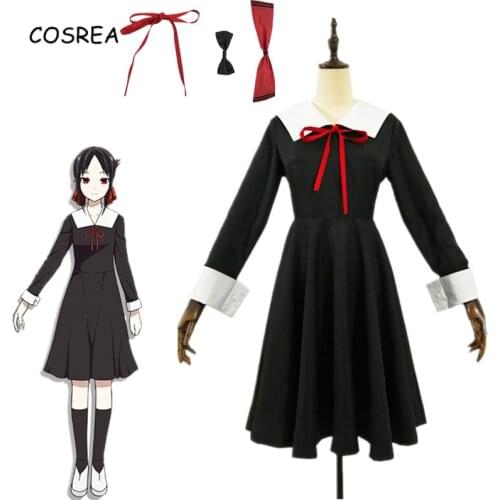 Anime Kaguya-sama: Love is War Cosplay Chika Shinomiya Kaguya Costumes Women Girls Lolita Black Dresses Synthetic Wigs Hair
