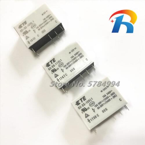 Free Shipping 10Pcs 100% New Original TE TYCO OZ-SS-105L1 5VDC OZ-SS-112L1 12VDC OZ-SS-124L1 24VDC 16A 240VAC DIP-8 power relay