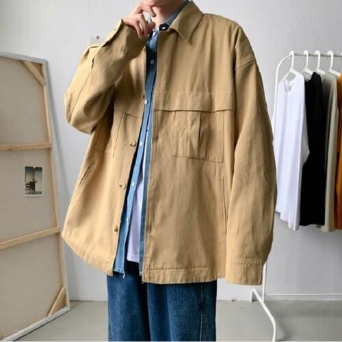 Spring and Autumn Workwear Jacket Jacket Mens Korean Fashion Trend Youth Casual Loose All-match Top Oversized Chaquetas Hombre