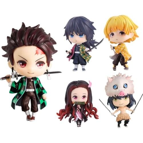Anime Kimetsu no Yaiba Zenitsu Giyuu Inosuke Nezuko Tanjirou PVC Action Figure Toys Japan Anime Figure Model Toys Doll Gift