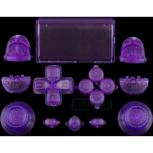 Customized Full Buttons Kits R1L1R2L2 Triggers for PS4 Controller Clear Purple JDM-010 JDM-020