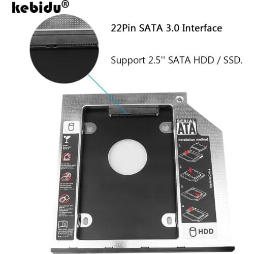 Kebidu 9.5mm Aluminium Alloy Second HDD Caddy Hard Disk Drive for 2.5" SSD Case Hard Disk Bracket SATA III 3.0 Wholesale