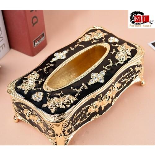 Large high-grade silver-white zinc alloy tissue box alloy paper box napkin box for home cars car tissue holder tissue boxes