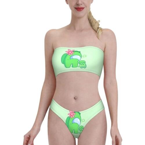 3D Video Game Swimsuit Impostor Sus Sussy Amogus Bandeaukini 2021 Swimming Suit Bikinis for Women young Girl