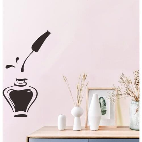 Nail polish Wall Sticker for Girls room Nail art advertising home decoration Art Decals Glass window stickers fashion Wallpaper