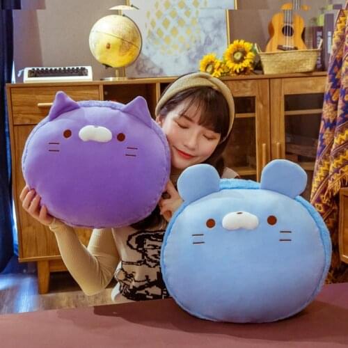 40cm Soft Animal Cartoon Macaron Pillow Cushion Cute Fat Cat Rabbit Chicken Mouse Plush Toy Stuffed Lovely Kids Birthyday Gift