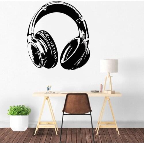 Stickers Headphones Wall Sticker Music Lover Home Decoration Accessories Musical Teenager Bedroom Decals Wireless Headphone