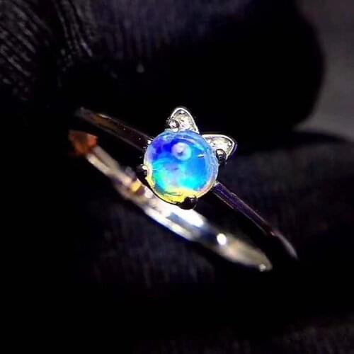 Natural Real Cat OPal Ring European Fashion Woman Man Party Wedding Gift Opal 925 Sterling Silver Ring