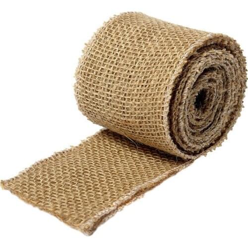 New Arrive 6cm Natural Vintage Jute Hessian Burlap Ribbon Rustic Weddings Belt Strap Floristry