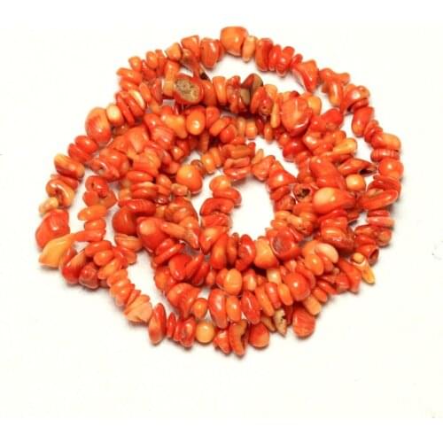 Wholesale Gravel Shape Dye Orange Natural Coral 5-8 mm Stone Beads For Jewelry Making DIY Bracelet Necklace Strand 34