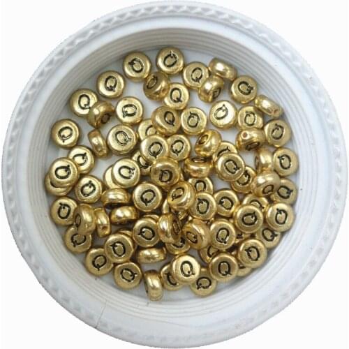 Wholesale Golden Color 4*7MM Flat Round Coin Shape Alphabet Letter Beads 3600PCS/Lot Single Letters Acrylic Spacer Beads