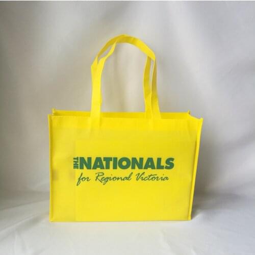 Wholesale 5000pcs/lot 30Hx40x10cm Large Capacity Reusable Yellow Non Woven Fabric Shopping Bag for Shoes Clothes Gift Trade Show