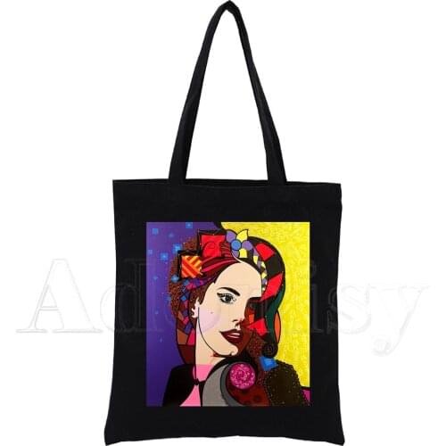Lana Del Rey New Female Handbags Hot Selling Fashion Handbag Canvas Bag Tote Ladies Casual Shoulder Bag Reusable Black Bag