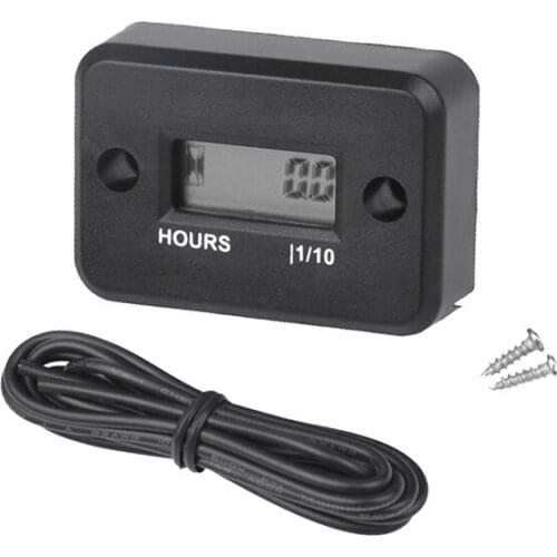 Universal Digital Hour Meter Gauge LCD Inductive Marine Motorcycle ATV Snowmobile Hour Meter Waterproof For Any Gas Engine