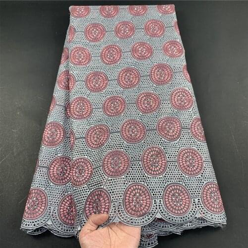 MIQIER 2021 High Quality African Lace Fabric Embroidery Swiss French Tulle Pure Cotton 5yards Wedding Party Dress Guipure