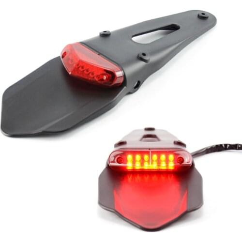 1PCS Motorcycle Dirt Bike Rear Fender Brake Stop Taillight Motocross Enduro Mudguards 12V LED Tail Light Motorcycle Styling