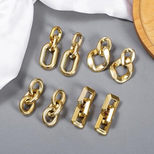 Chain Earrings boucle oreille femme Earrings for Women 2021 Pendientes Mujer Korean Fashion Gold Dangle Earrings