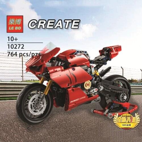 10272 764Pcs Motorcycle Vehicle Car Boys Toys Fit LEPINING Ducatiied Building Blocks Bricks Panigale V4 R DIY Kid Gift