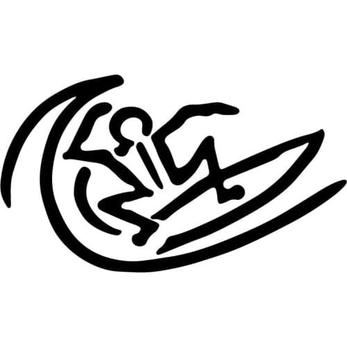 18.4CM*10.5CM Petroglyph Surfer Surfing Cartoon Vinyl Stickers Decals Decorative