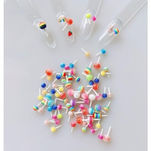 30pcs/bag Cute Candy Lollypop Decoration Resin Decoration Nail Art Decorations Mixed Color RC244