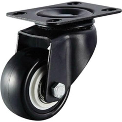 4Pcs 1.6in Heavy Duty Swivel Caster Wheels with Safety Dual Locking and Polyurethane Foam No Noise Wheels, Load Bearing 440 Lbs