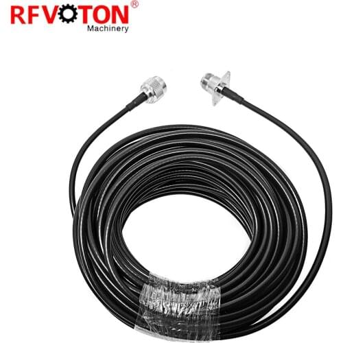 Free shipping Pigtail Cable N male to N female jack 4holes flange rf coaxial Connector with RG58 Cable assembly 100ft long