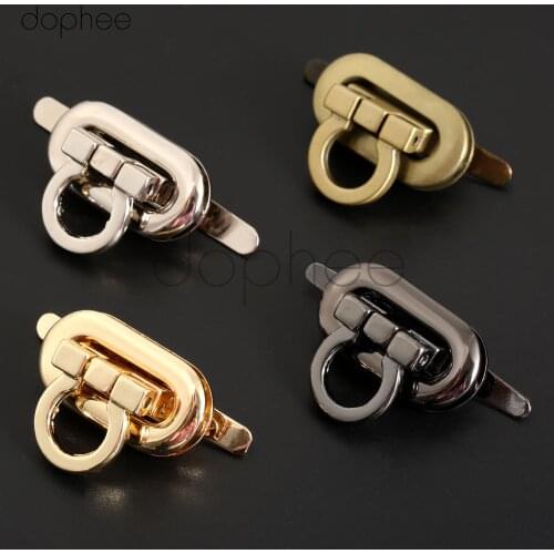 Dophee 1pcs 30*15mm Alloy Bag Buckle Twist Turn Lock Snap Clasps Closure For DIY Fashion Women Handbag Craft Bag Purse Hardware