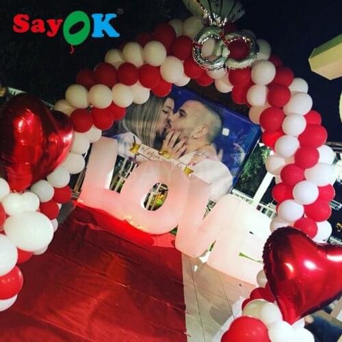 3.1x1.2m Giant Inflatable Love Letters LED LOVE Wedding Romantic Valentines Day Party Decorations Inflatable Toy Ball