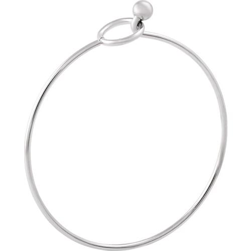 IJB0519 3 Style Stainless Steel Cuff Bangle for Women or Men 60mm High Polished Metal Bracelets for DIY Charm