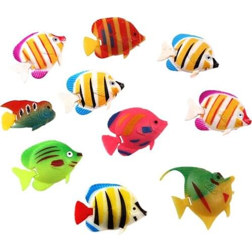 Simulation Small Plastic Fish Mini Bionic Fishing Swimming Toy Underwater World Deep Sea Fake Fishes Baby Bath Toys Gifts 10pcs