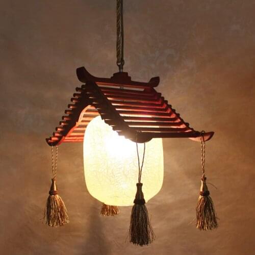 Chinese Pendant Lights Pastoral Retro Solid Wood Meal American Village Creative Cafe Bar pendant lamp pendant lamp modern