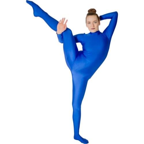 Retail Wholesale Black White All Colors High Neck Unitard Long Sleeve Footed Bodysuit