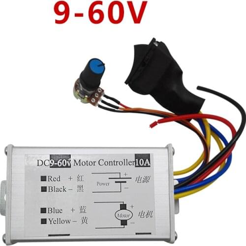Motor governor Controller DC 6V 12V 24V 36V 48V 60V 10A PWM Pulse width driver board Controller With Positive reversing Switch