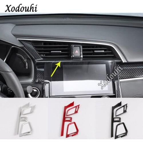 Car Cover Switch Vent Outlet Middle Air Condition Panel Control Trim Frame Lamp Parts For Honda Civic 10th Sedan 2019 2020 2021