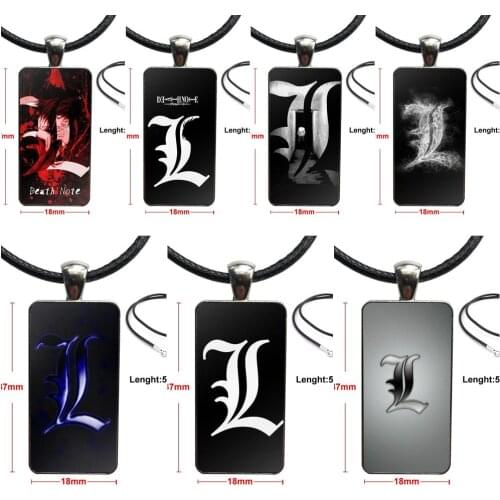 For Girls Best Gift Glass Cabochon Choker Pendant Rectangle Necklace Steel Color Jewelry Amazing Death Note Rules Logo