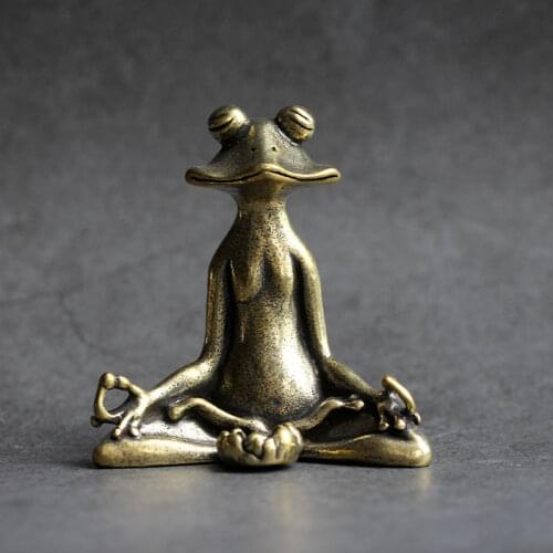 Solid pure brass office desk small ornaments frog incense sticks home decoration crafts