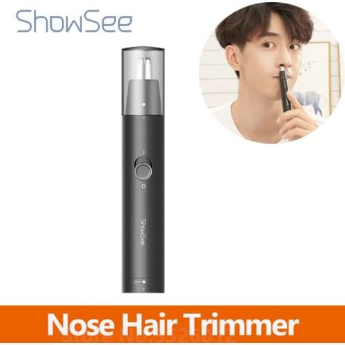 SHOWSEE Electric Nose trimmers Portable Mini Nose hair clipper Waterproof Safe Removal Clean Ear Nose Hair Shaver
