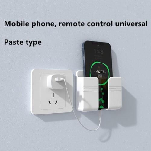 Wall Mounted Organizer Storage Box Remote Control Mounted Mobile Phone Plug Wall Holder Charging Multifunction Holder Stand rack