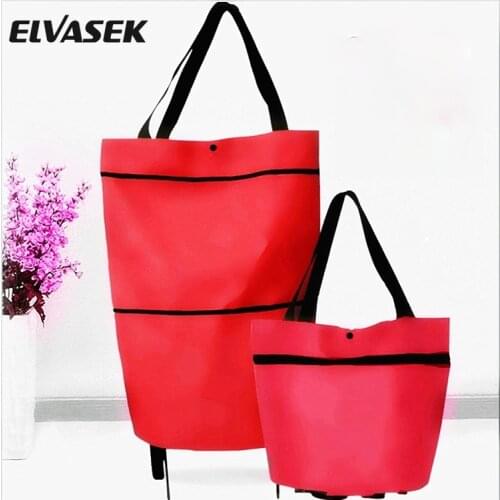 New Folding Shopping Bag Shopping Buy Food Trolley Bag on Wheels Bag Buy Vegetables Shopping Organizer Portable Bag 2021 Fashion