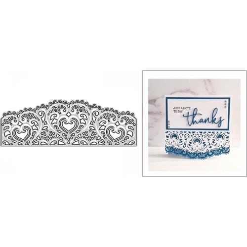 New Lacy Hearts Edge Border Craft Embossing Mold 2021 Metal Cutting Dies for DIY Decor Scrapbooking Album Card Making No Stamps