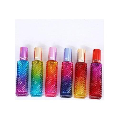 New 15ml Mini Fragrance Refillable Glass Vials Cosmetic Packaging Spray Bottle Colorful Square Glass Empty Perfume Bottle