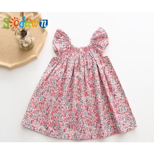 Sodawn Baby Girls Dresses Toddler Kids Girl Dress Cotton Summer Linen Clothing Princess Girl Clothes